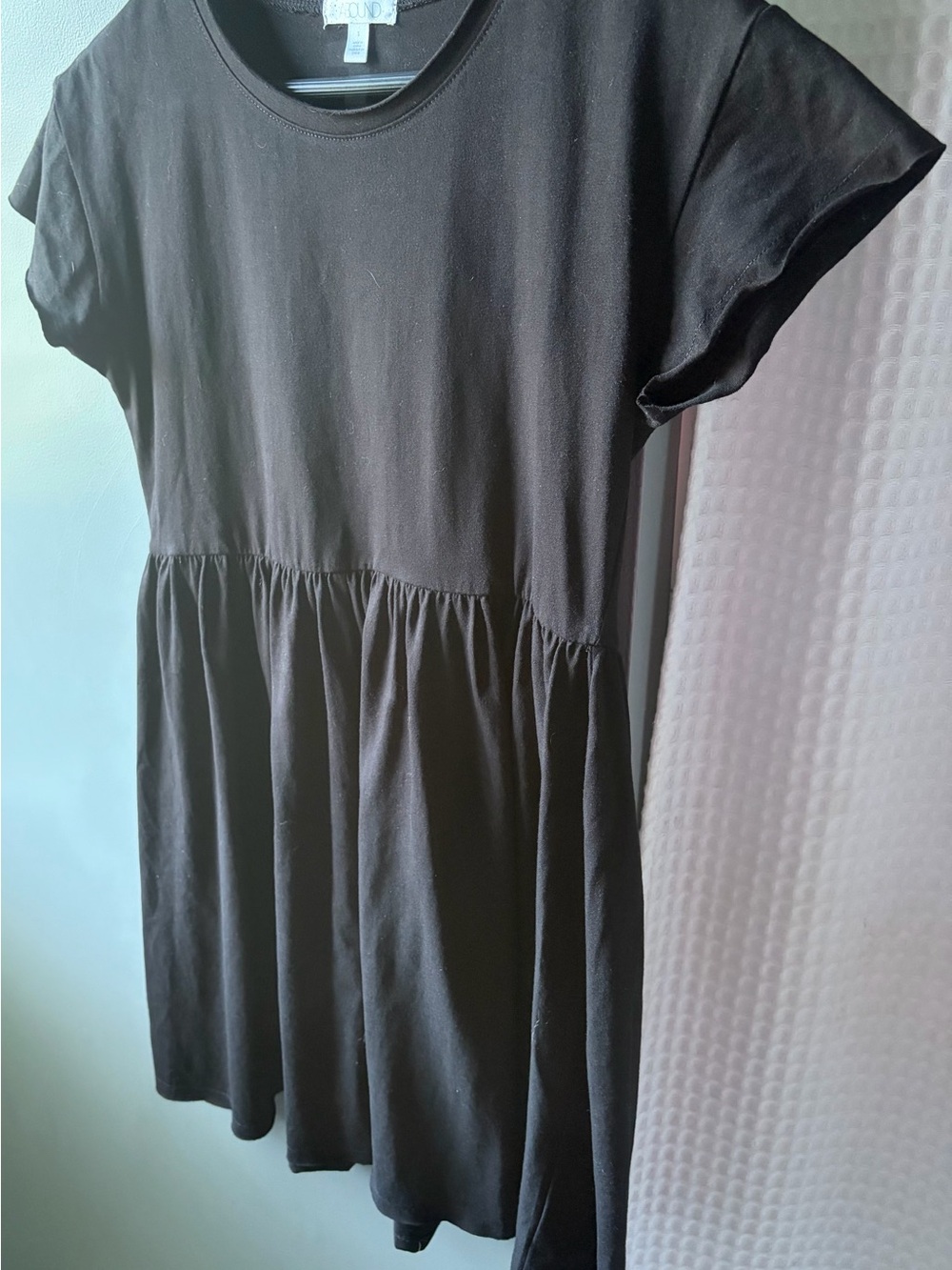 Abound Black Short Sleeve Peplum Tee Dress